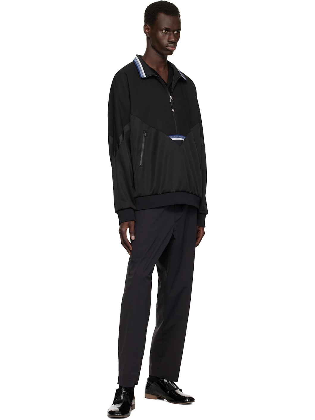 Black Half-Zip Track Jacket - 4