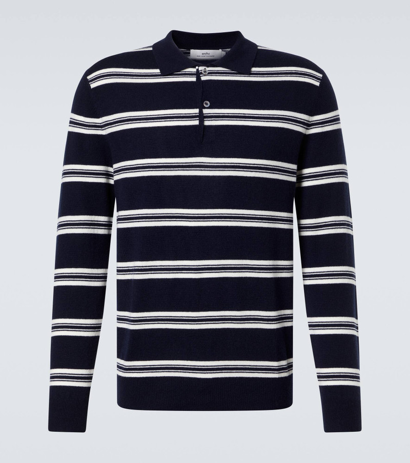 Mr Swansea striped cashmere polo sweater 1
