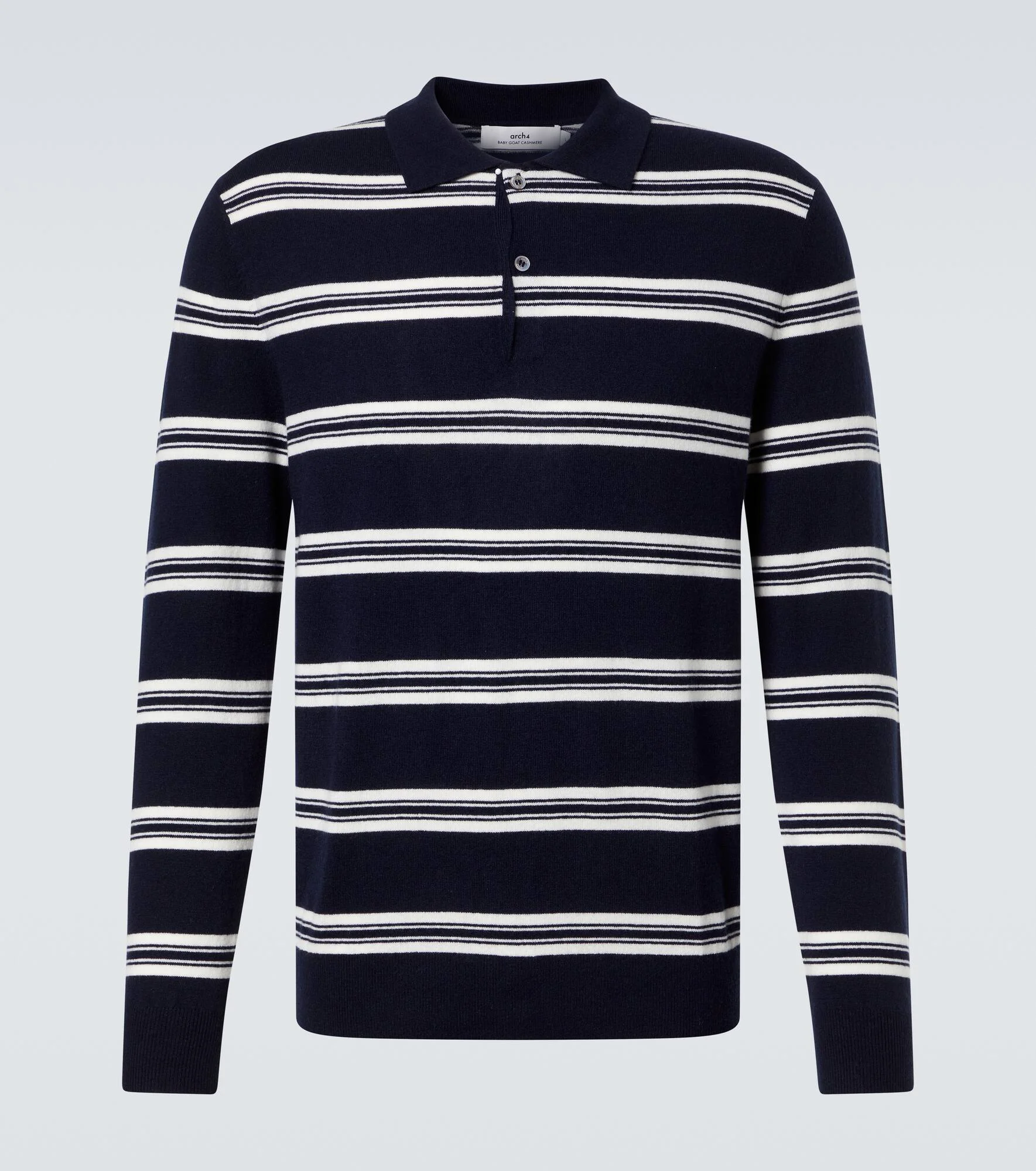 Mr Swansea striped cashmere polo sweater - 1