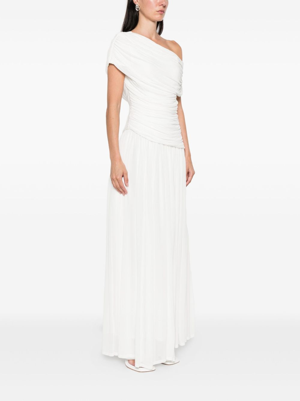 draped one-shoulder dress - 3
