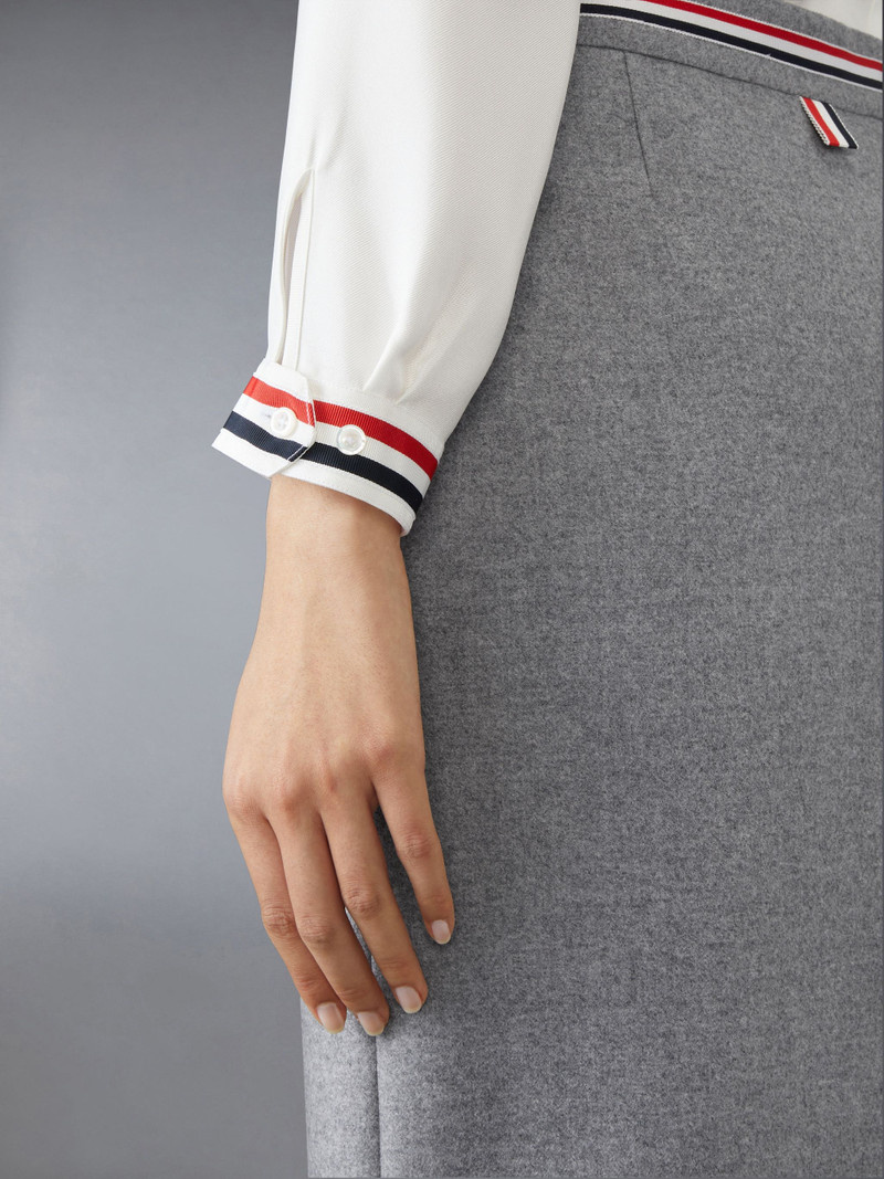 Silk Twill Bow Collar Blouse 5