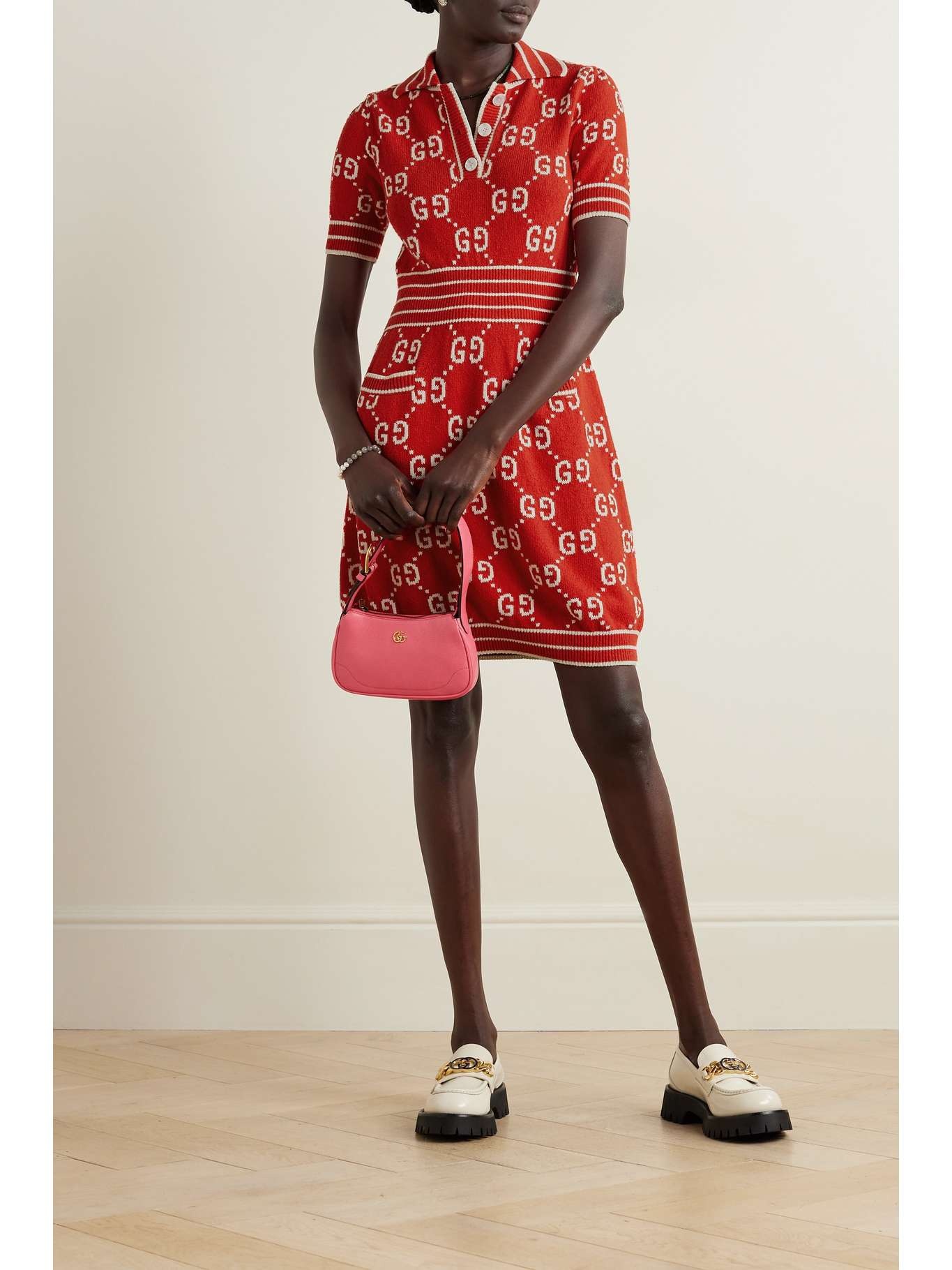 GUCCI GG-jacquard cotton-blend dress | matchesfashion