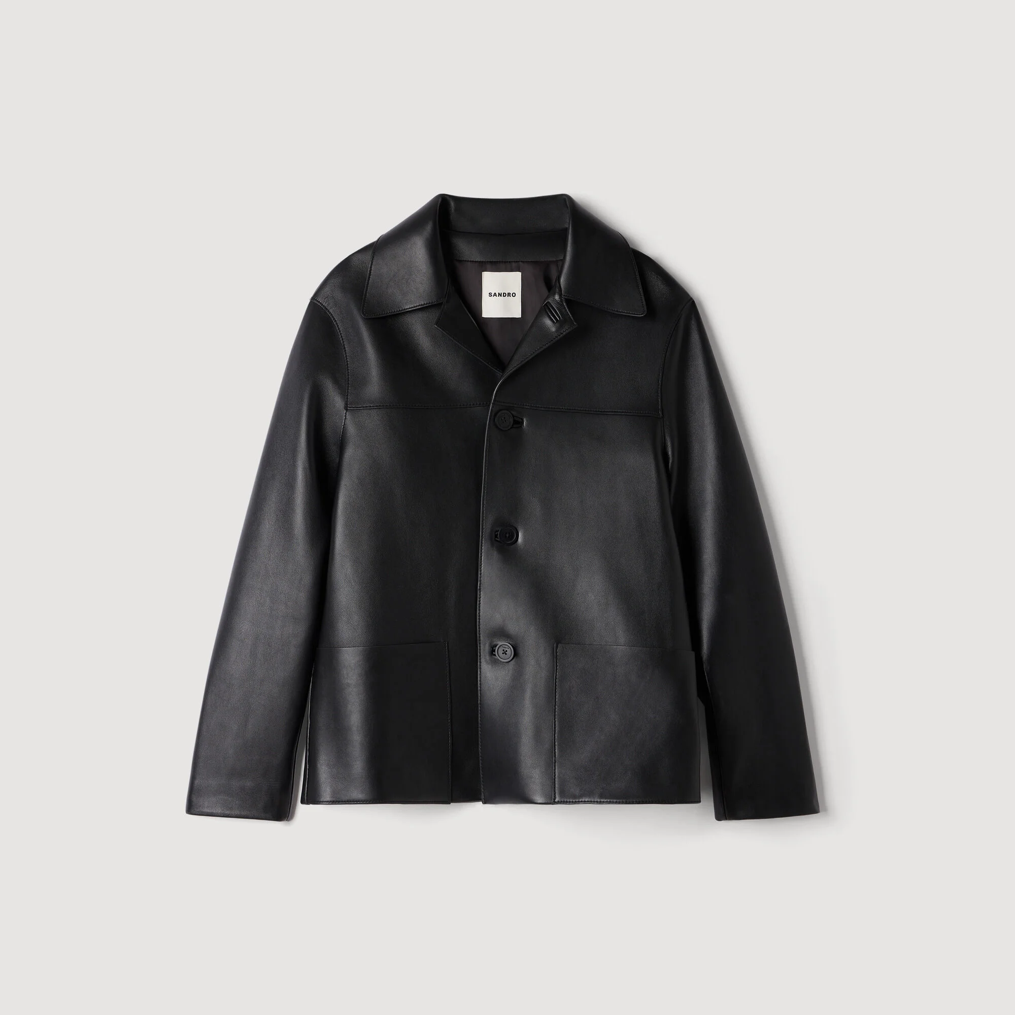 STRAIGHT LAMBSKIN JACKET - 1