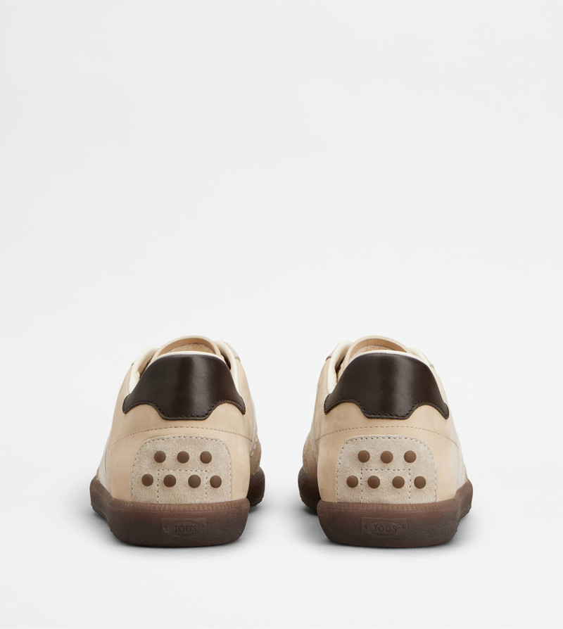 Tod's TOD'S TABS SNEAKERS IN SUEDE E NUBUCK - BEIGE, WHITE, BROWN outlook