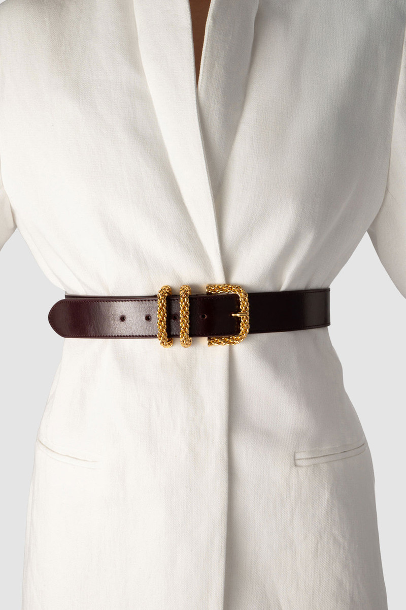 BY FAR Katina Grape Calf Leather Belt outlook