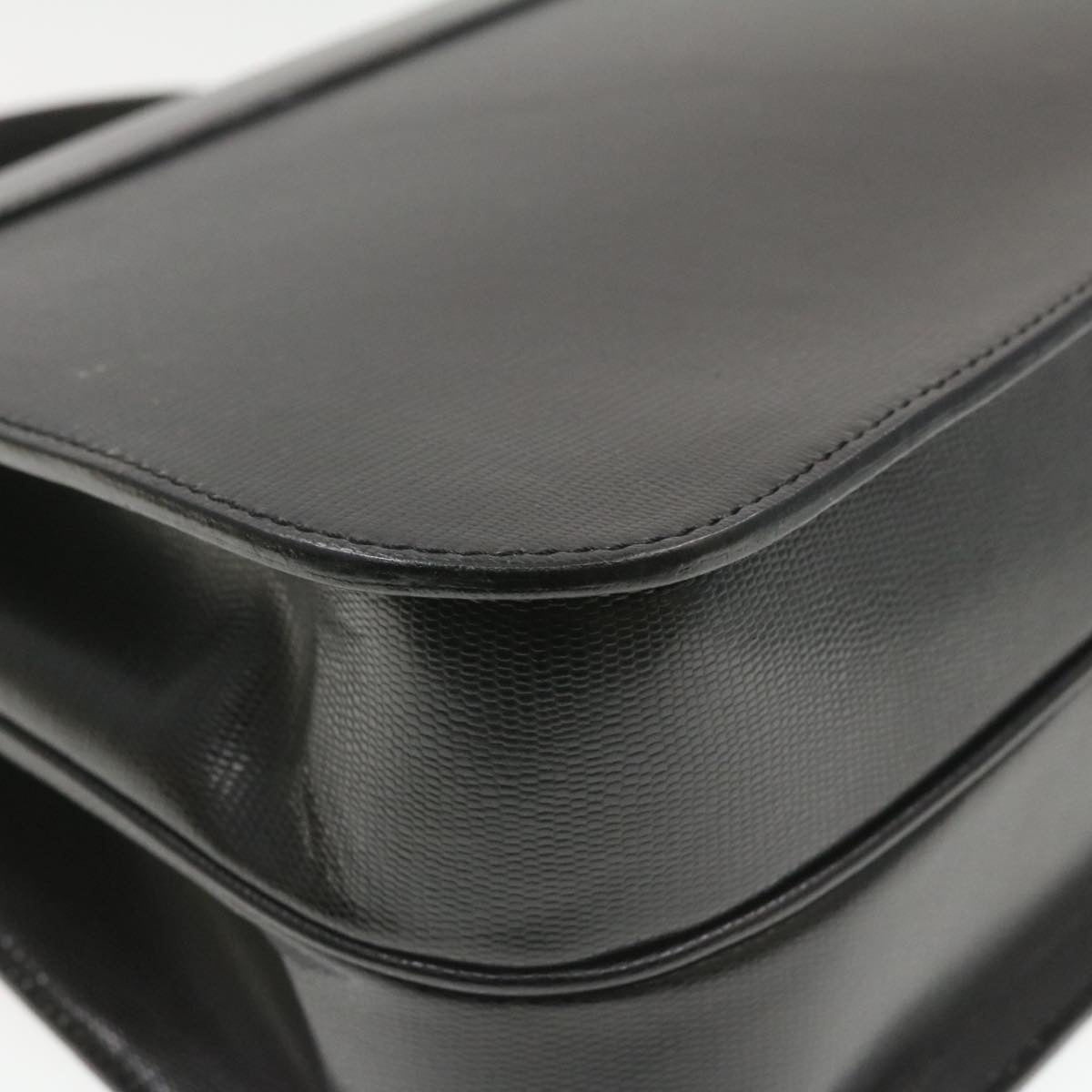 CELINE Hand Bag Leather Black - 12