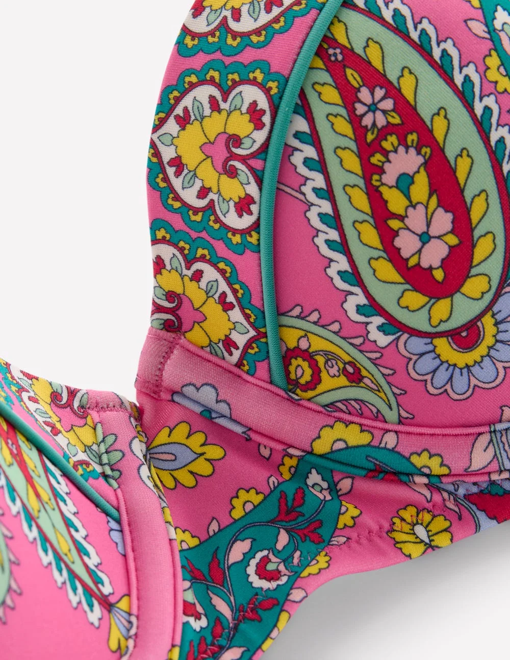 Rhodes Cup Sized Bikini Top-Pink Paisley - 1
