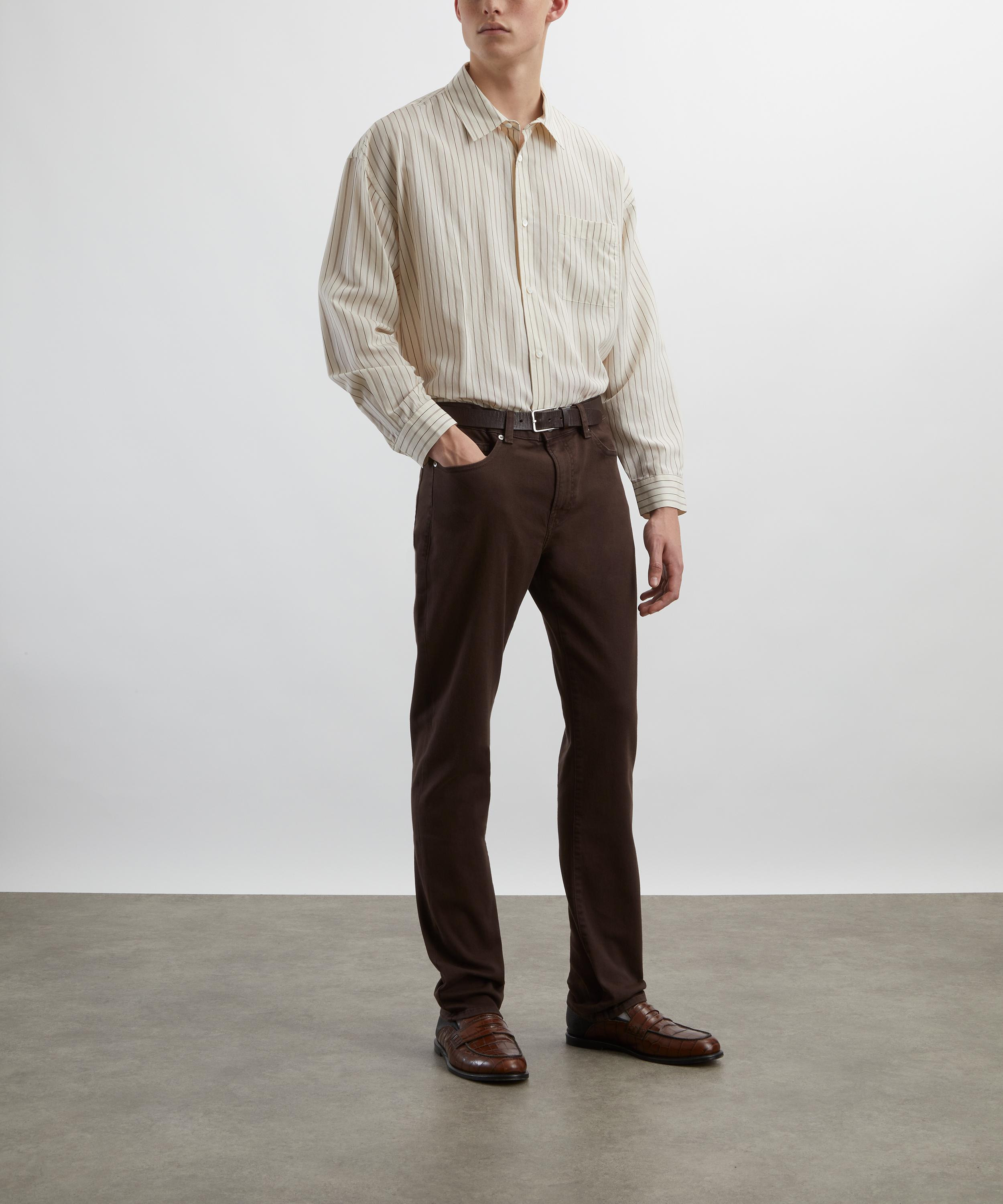Brown-Striped Shirt - 2