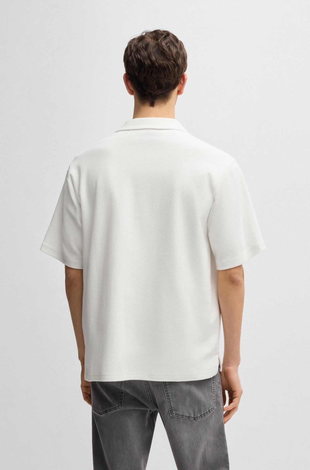 RELAXED-FIT SHIRT IN WAFFLE COTTON - 5