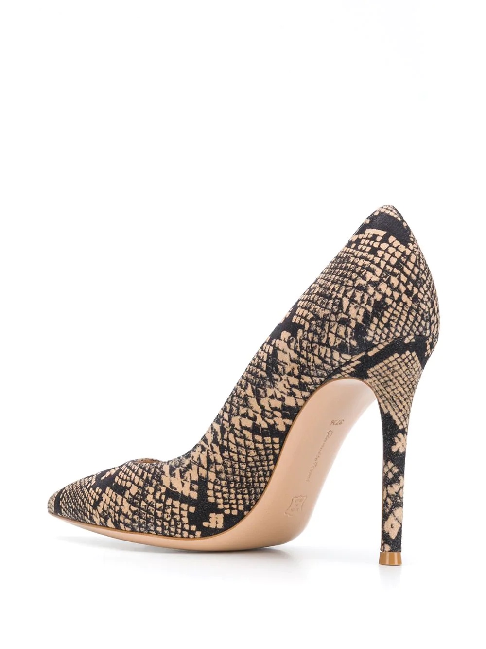 snakeskin-effect 100mm pumps - 3