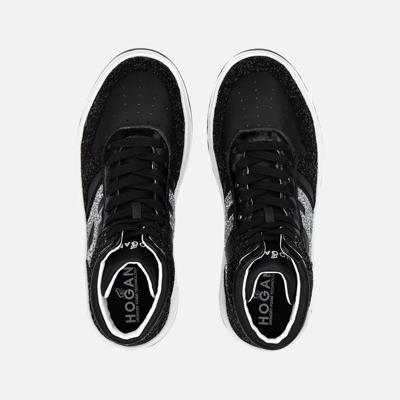 Sneakers High Top Hogan H630 Black Silver 4