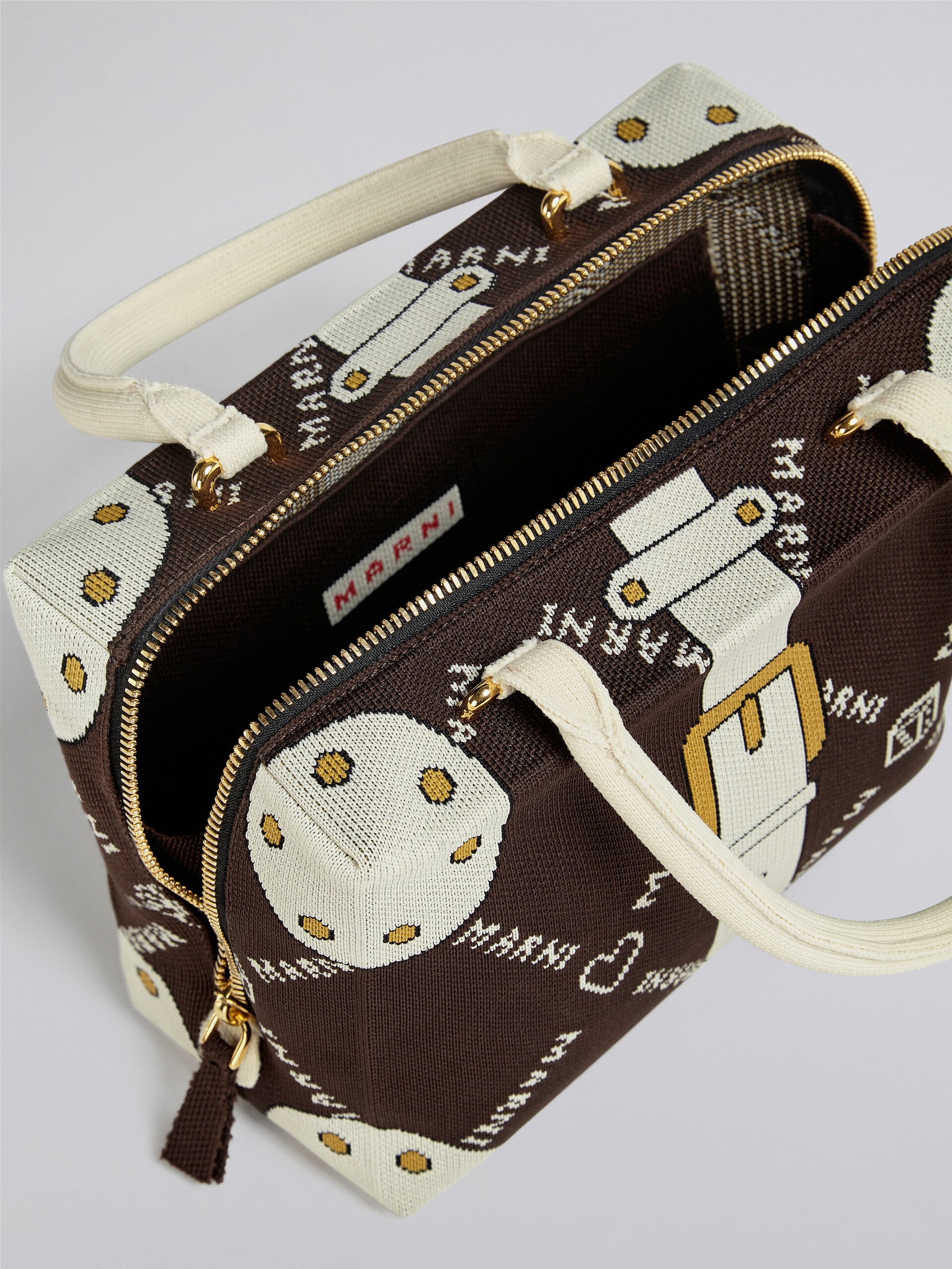 CUBIC BAG IN BROWN MARNIGRAM TROMPE-L'ŒIL JACQUARD - 4