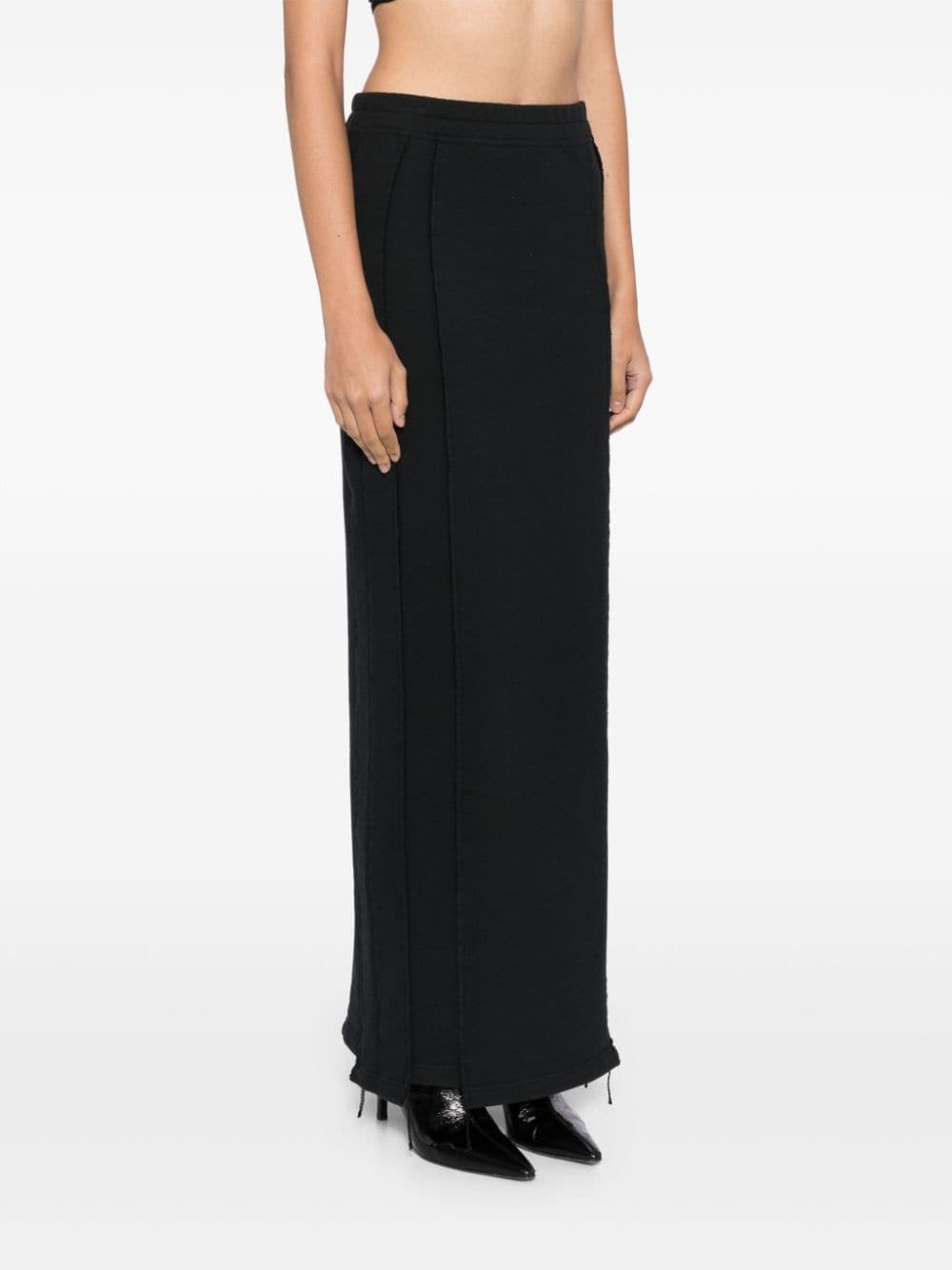 logo-embroidered jersey skirt - 3