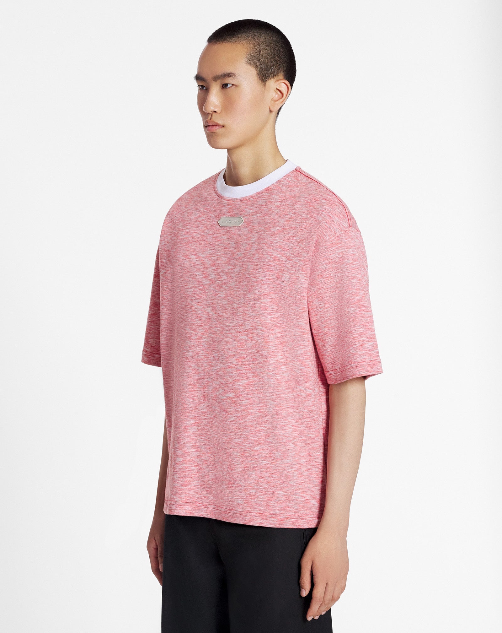 HEATHERED-EFFECT LOOSE-FITTING T-SHIRT - 3