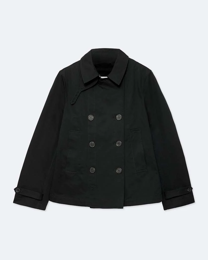 TILDA DOUBLE-BREASTED COTTON PEACOAT - 1