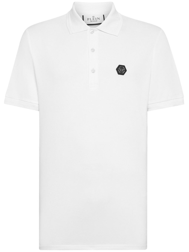 Skull-print cotton polo shirt 1