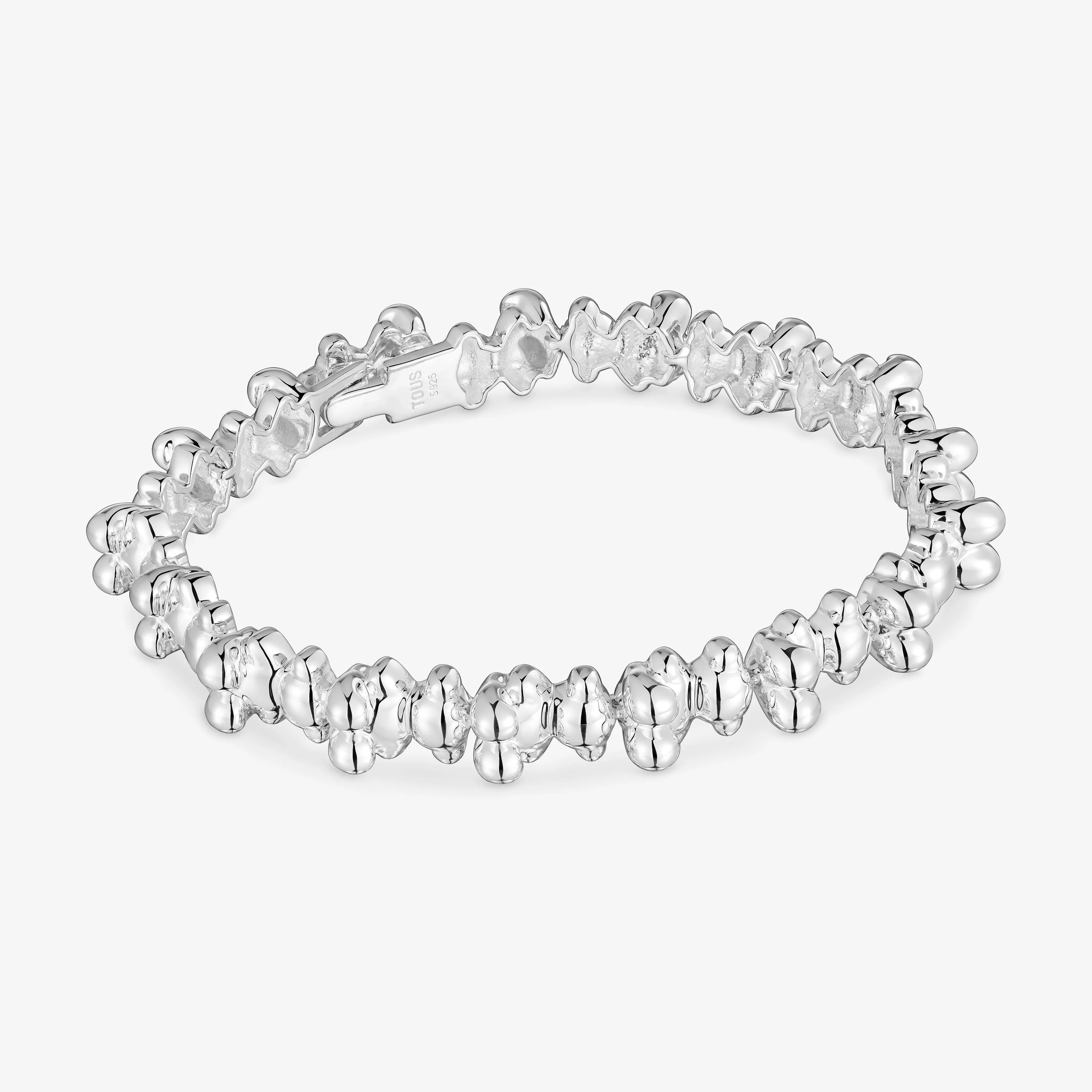 Large silver chain Bracelet with large bear motifs Bold Bear - 1