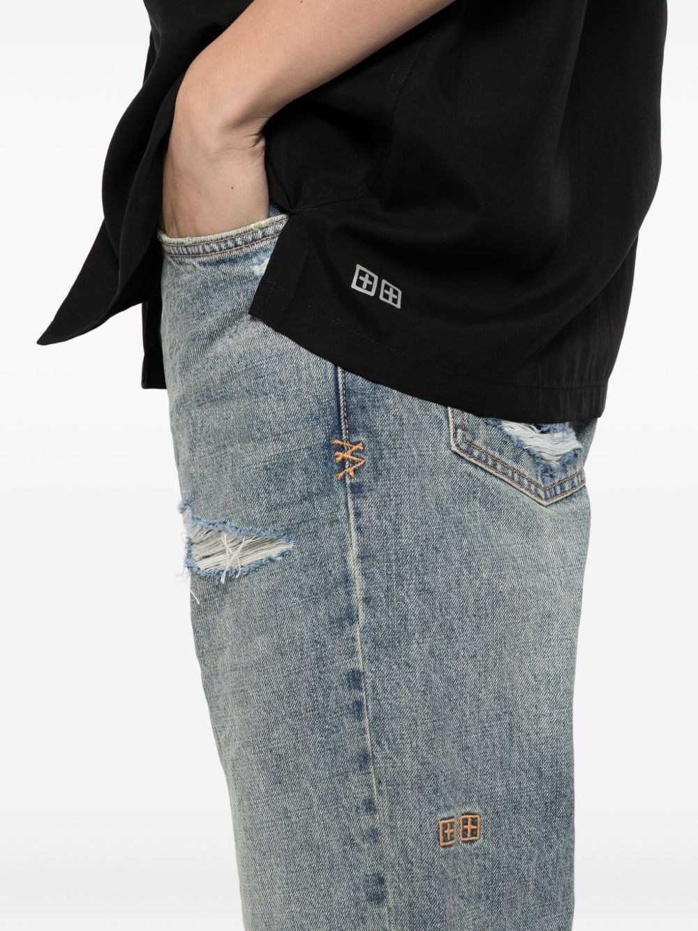 distressed-detail jeans - 5
