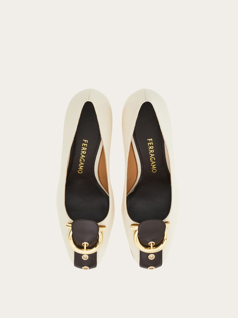 FERRAGAMO Gancini block heel pump outlook