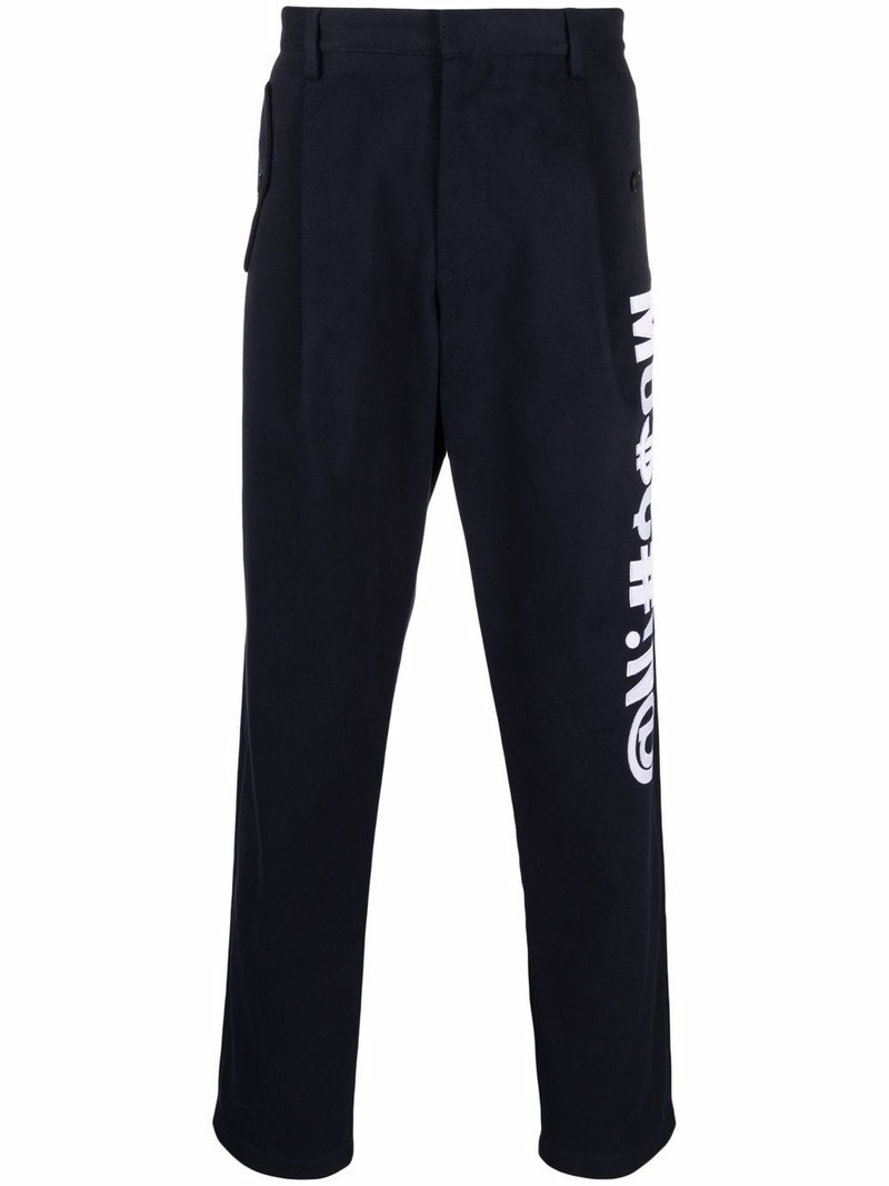 Symbols stretch-gabardine trousers 1