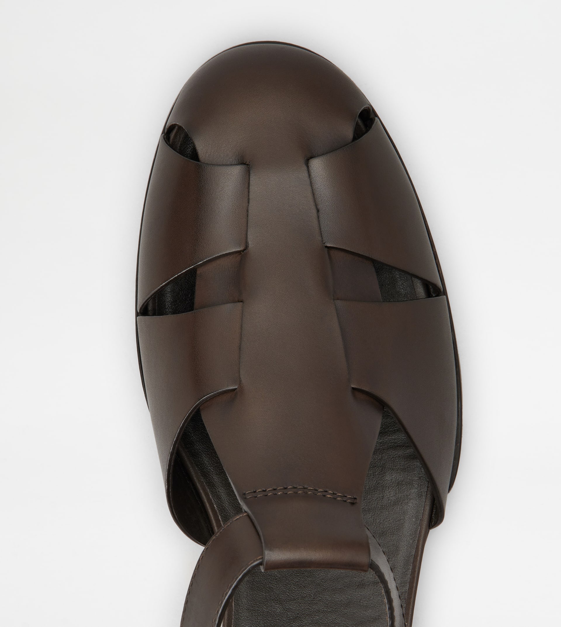 SANDALS IN LEATHER - BROWN - 4