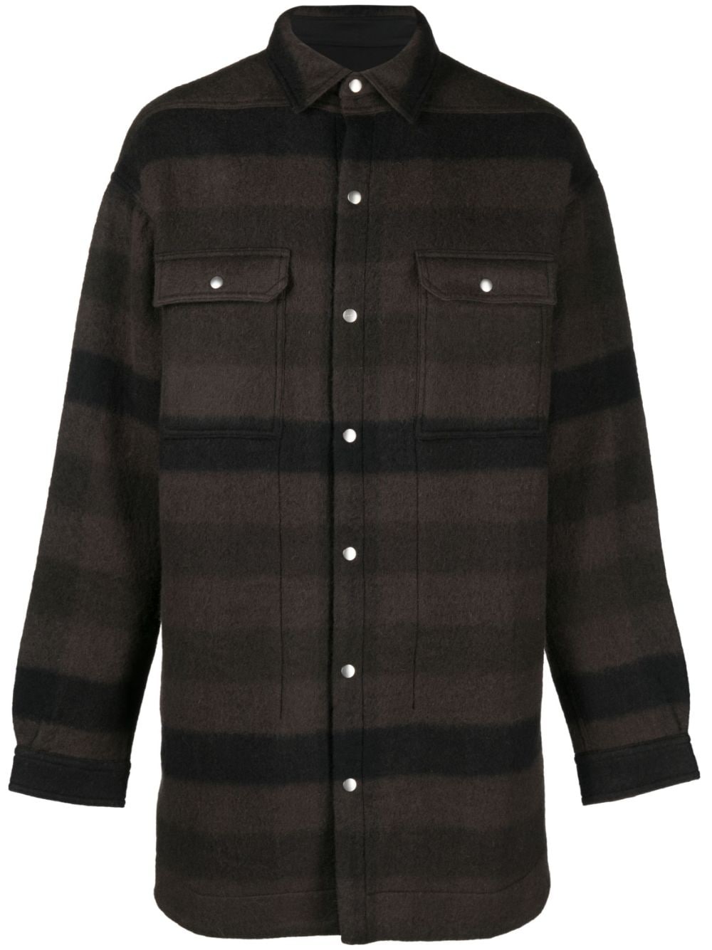 striped drop-shoulder shirt jacket - 1