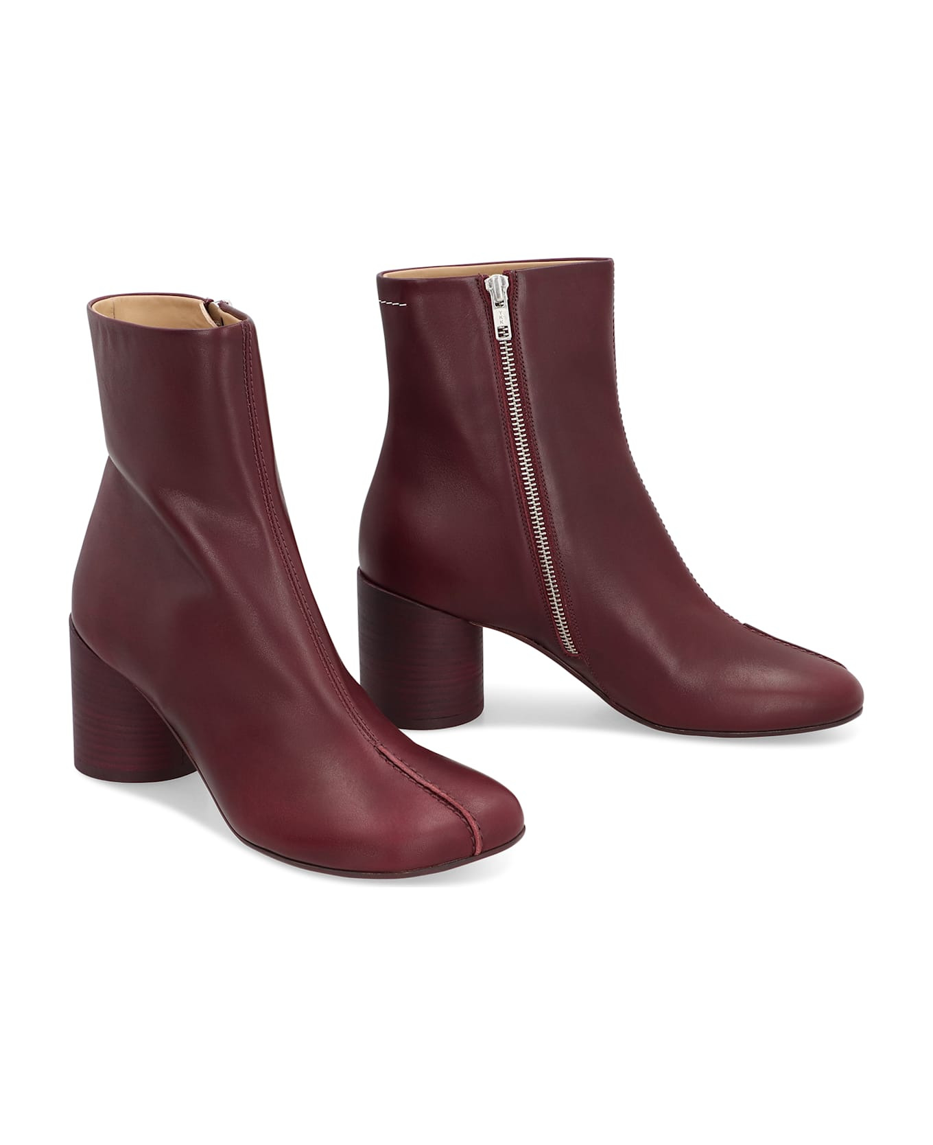 'anatomic' Burgundy Leather Ankle Boots - 3