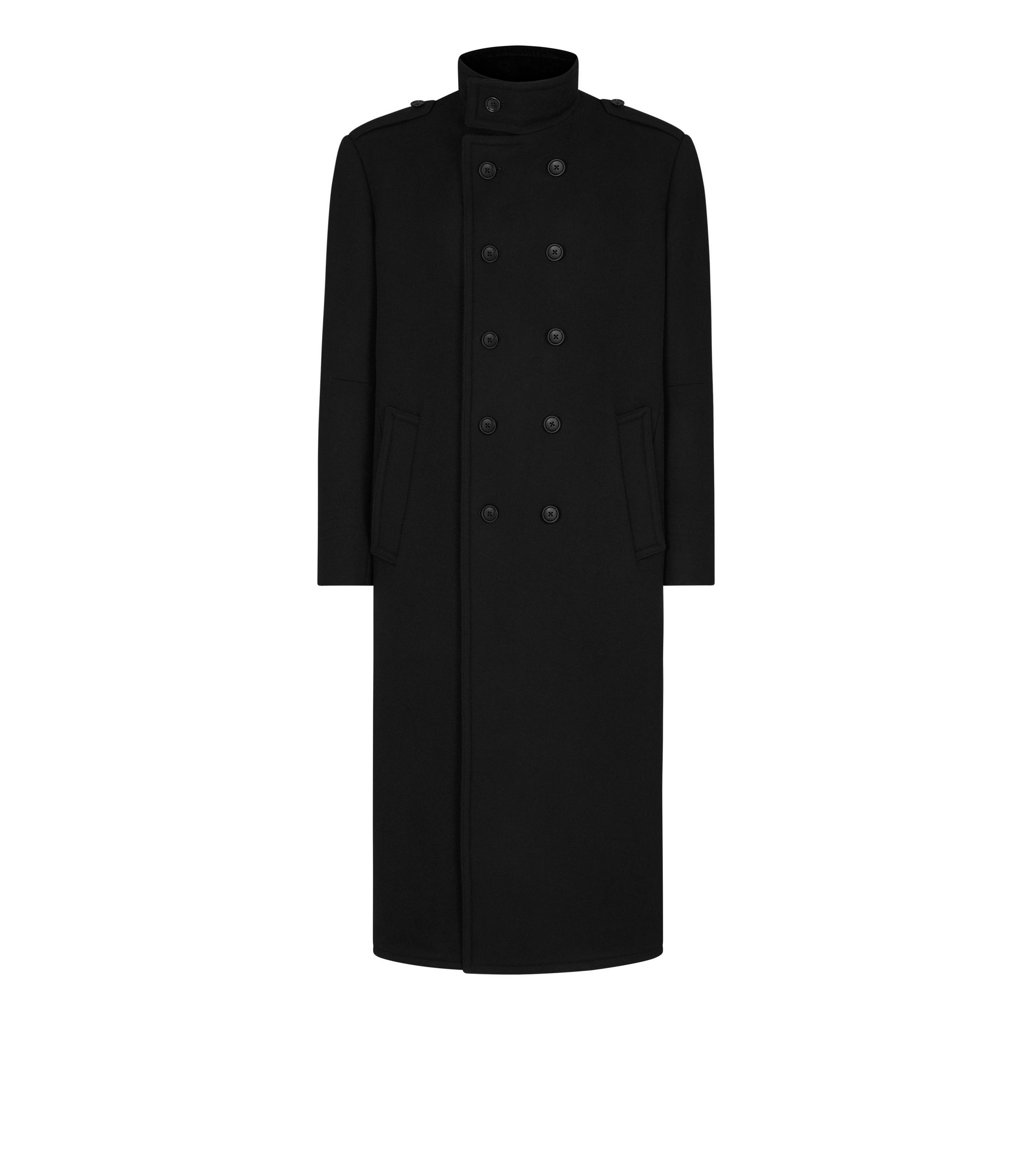WOOL BLEND MELTON FUNNEL COAT - 1