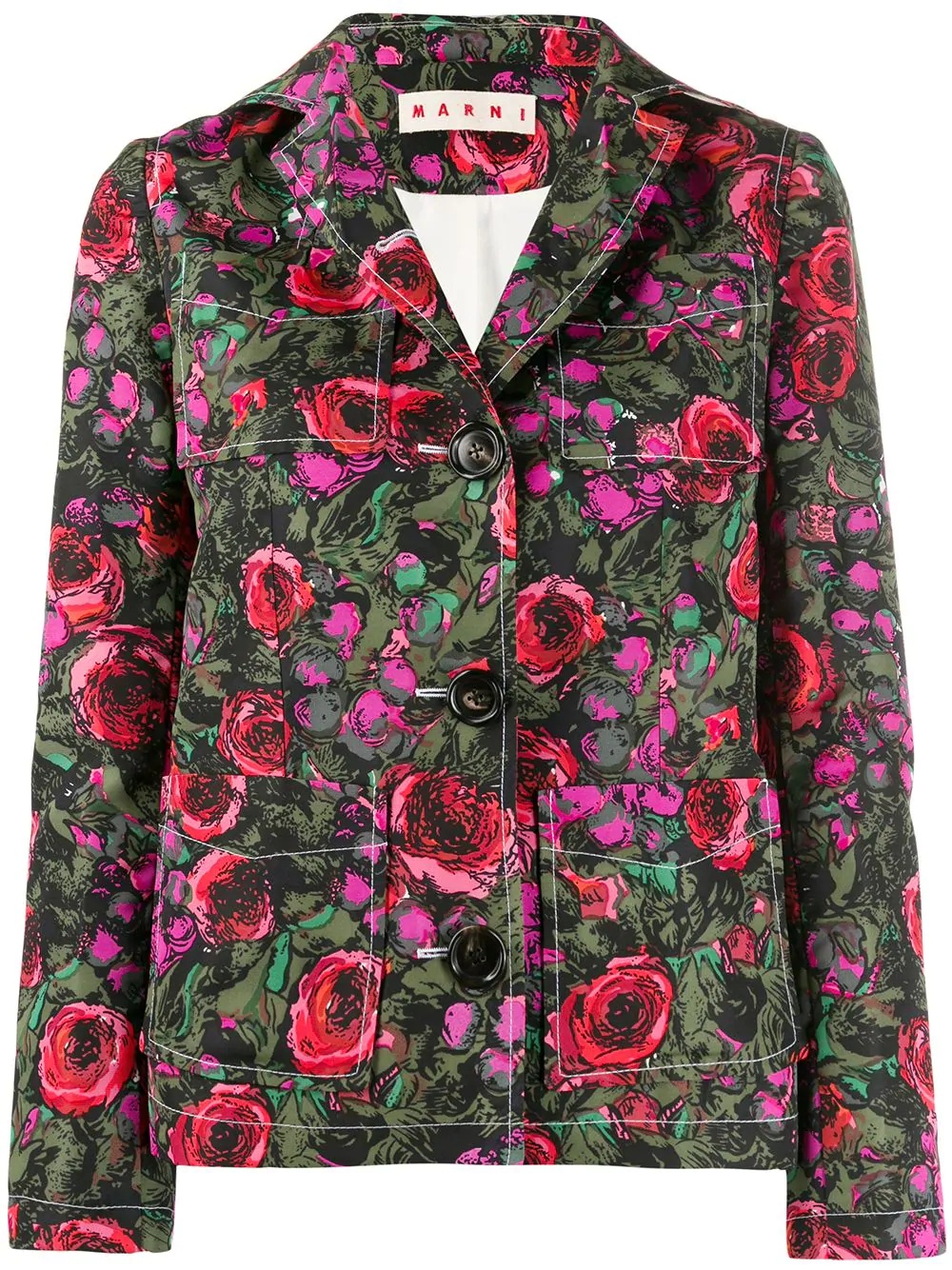 floral single breasted blazer - 1