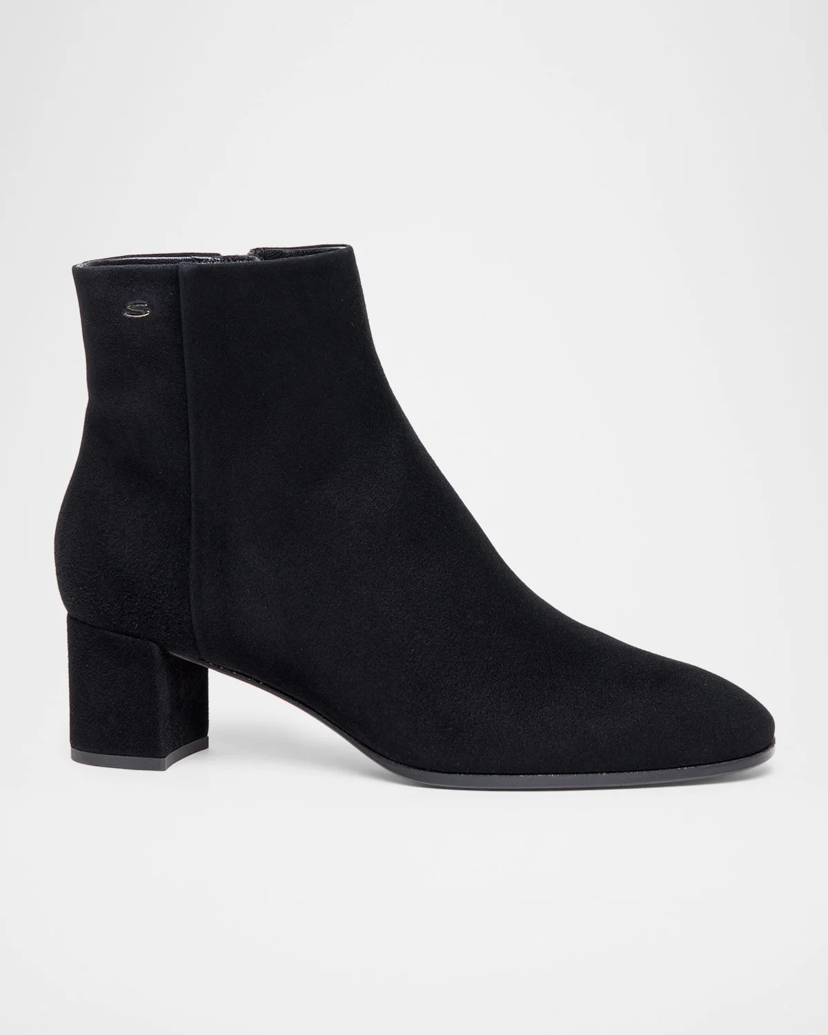 Suede Block-Heel Ankle Booties - 1