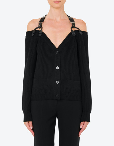 Moschino WOOL CARDIGAN WITH STRAPS outlook
