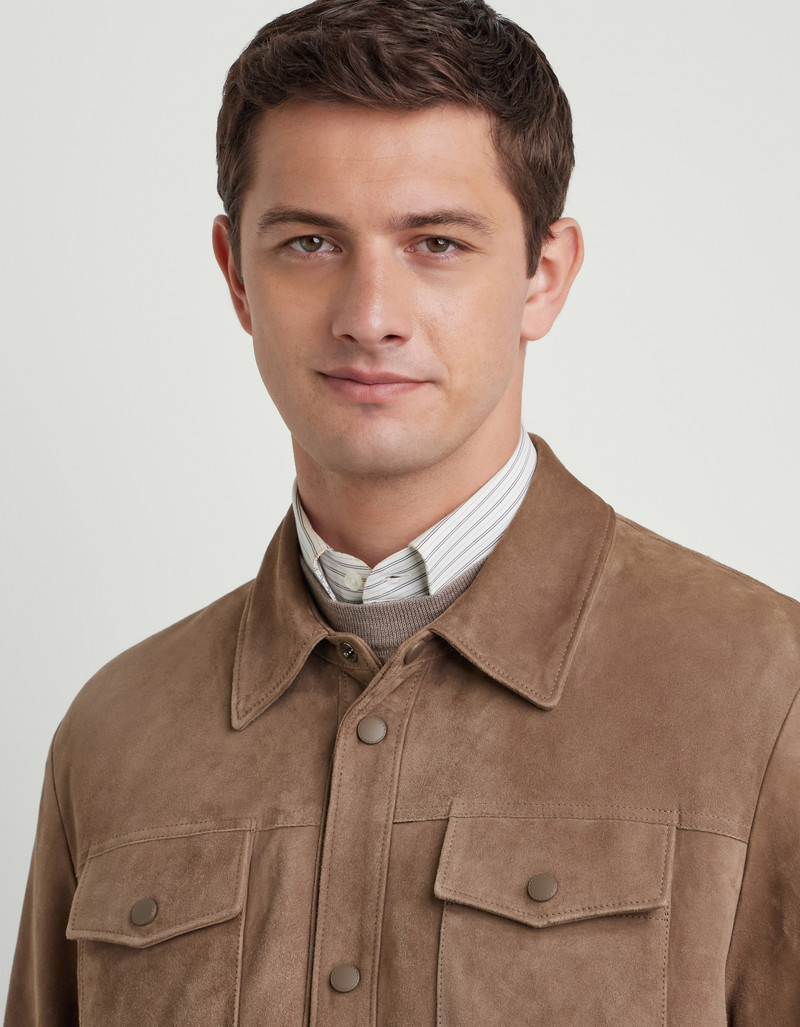 SUEDE OVERSHIRT IN BISCUIT 5