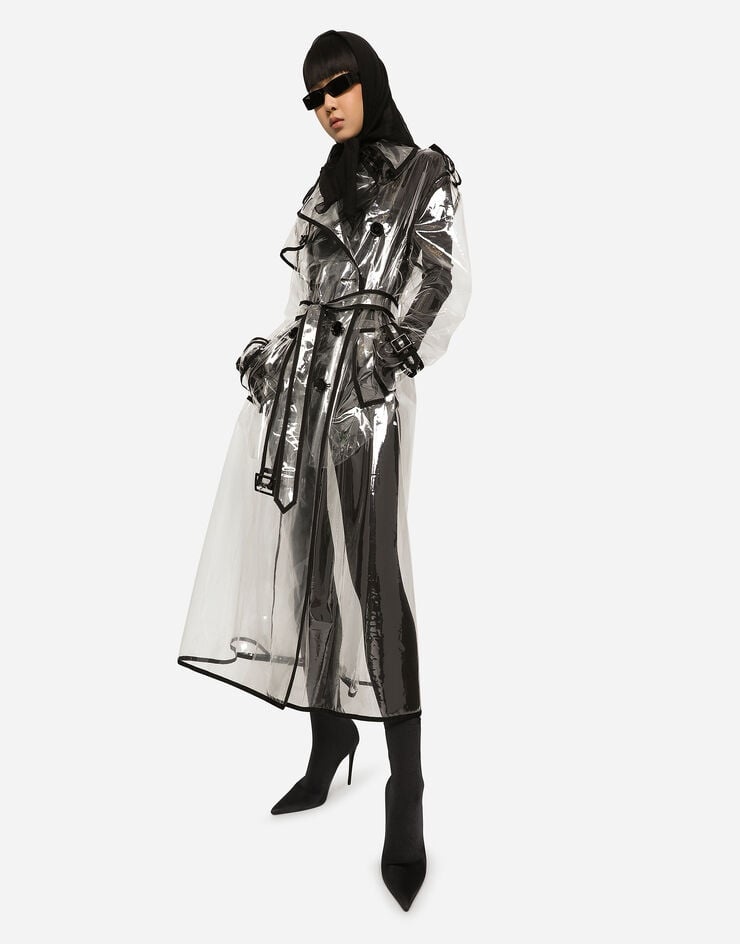 Dolce & Gabbana PVC trench coat with contrasting piping