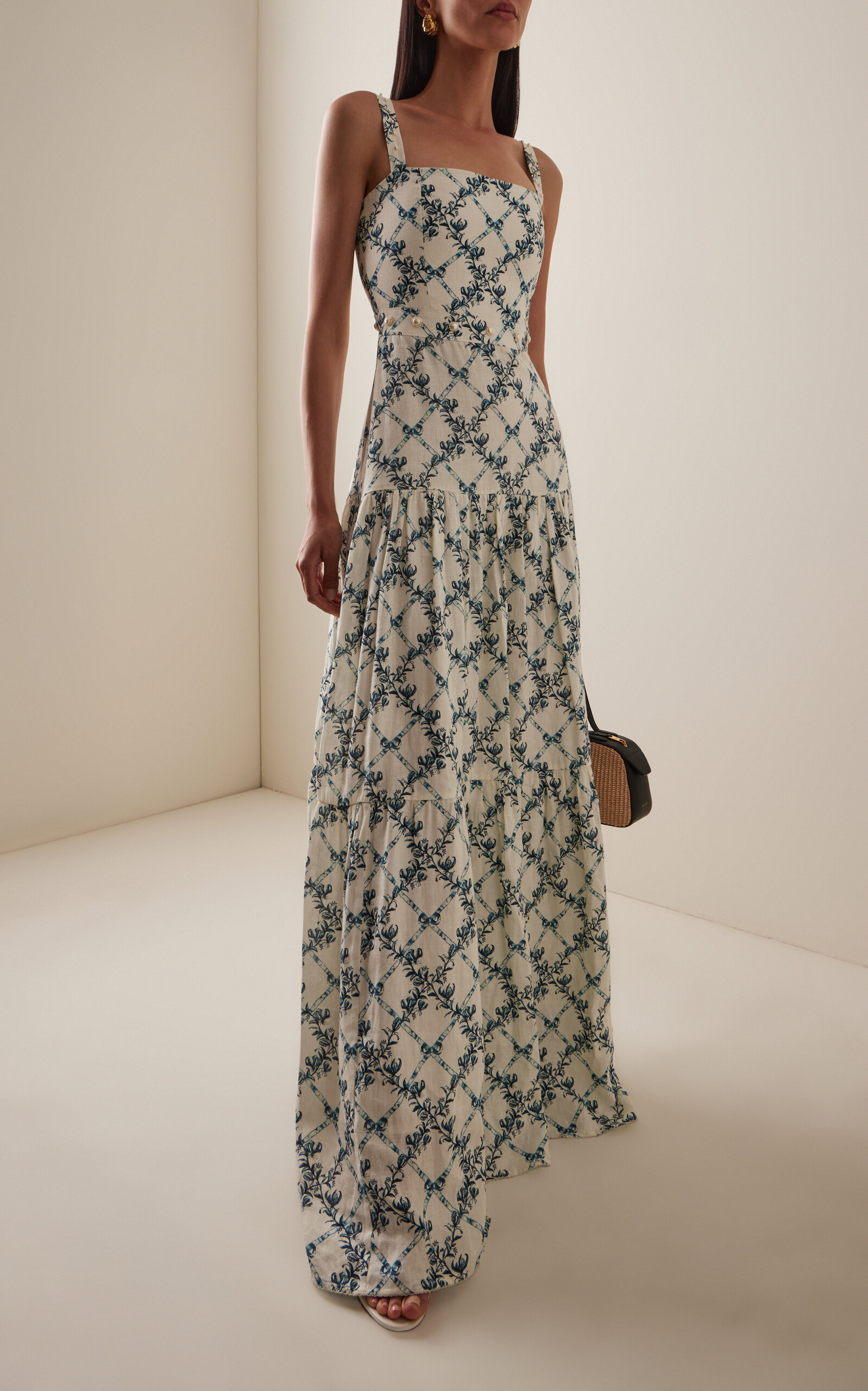 Lima Gathered Linen Maxi Dress ivory - 2
