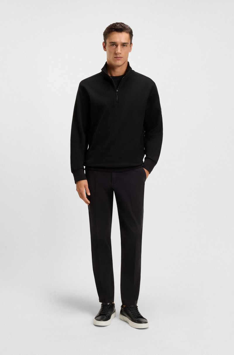 BOSS MERCERIZED-COTTON REGULAR-FIT SWEATSHIRT WITH LOGO PATCH outlook