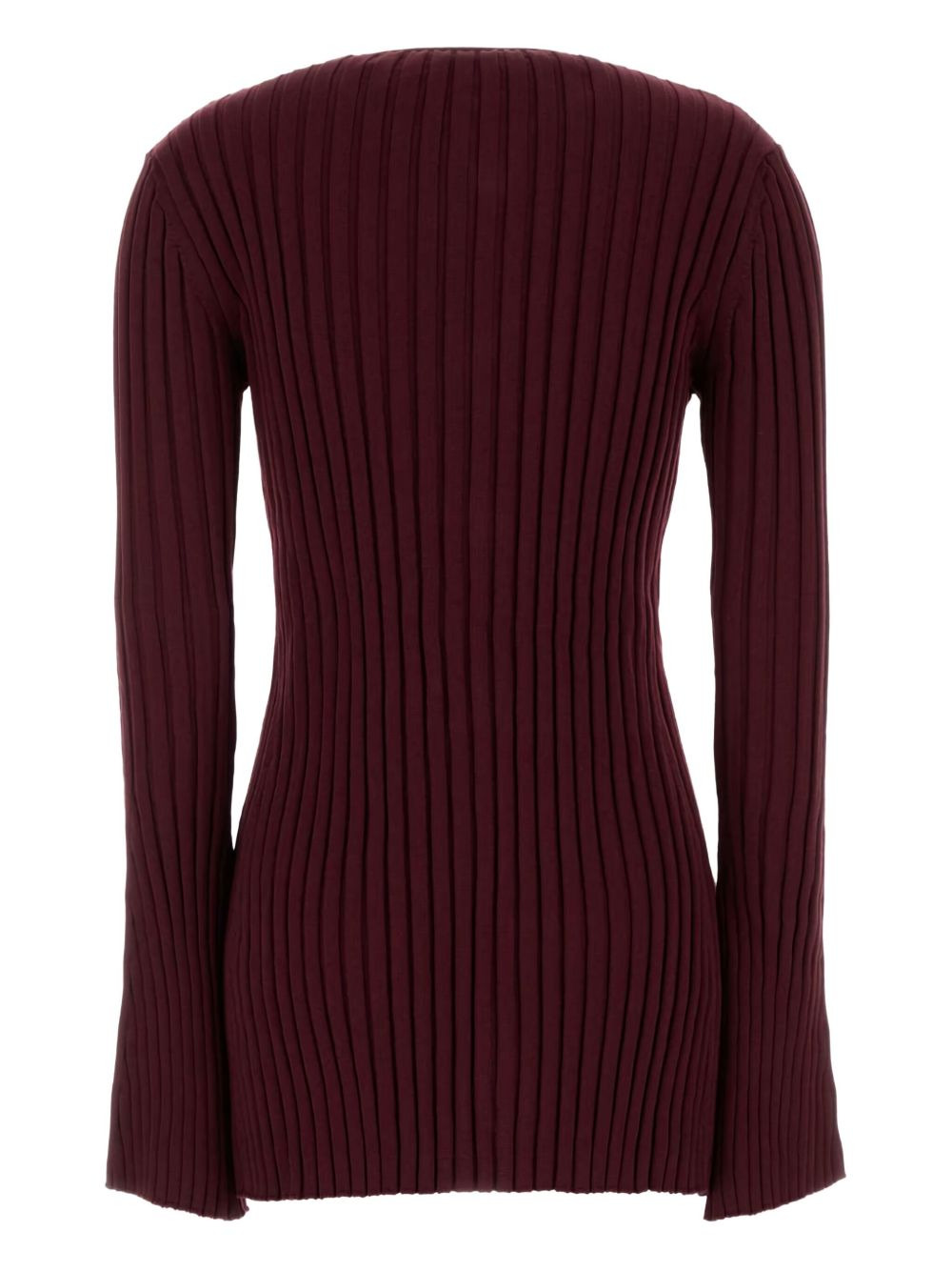 ribbed crew-neck cardigan - 2
