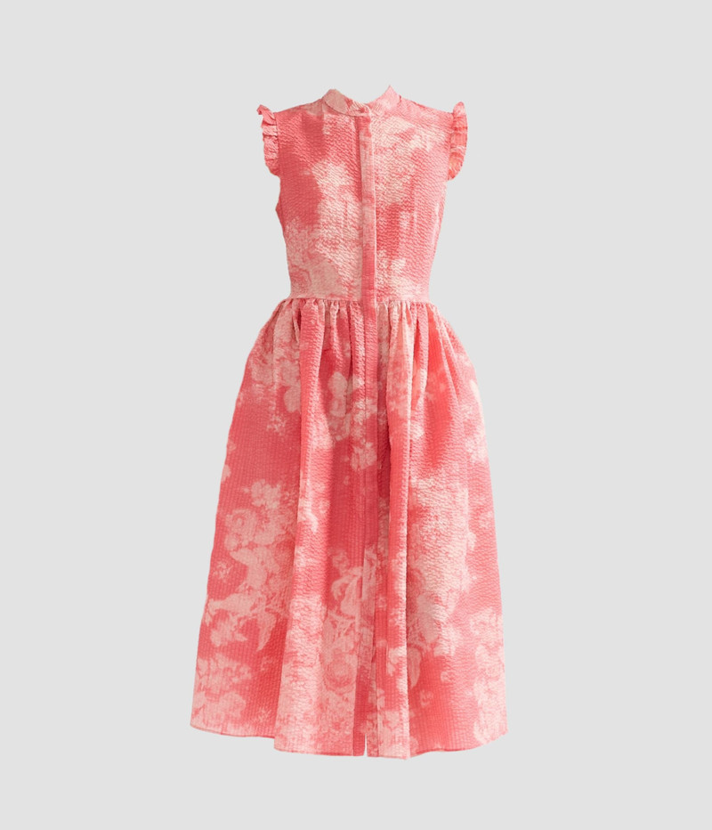 Erdem FLORAL PRINT COTTON FIT AND FLARED MIDI DRESS outlook