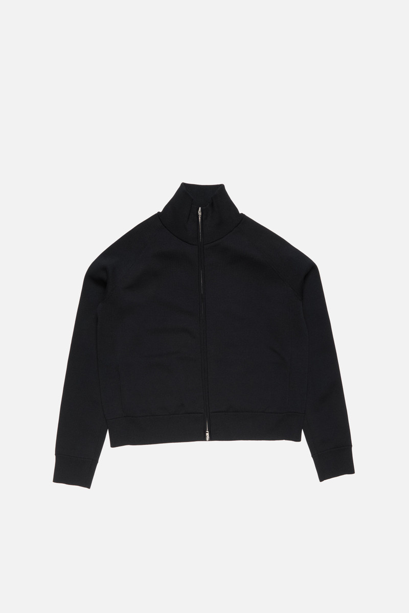 Logo zip cardigan - Black - 1