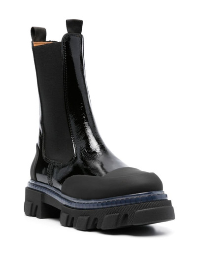 GANNI patent leather Chelsea boots outlook