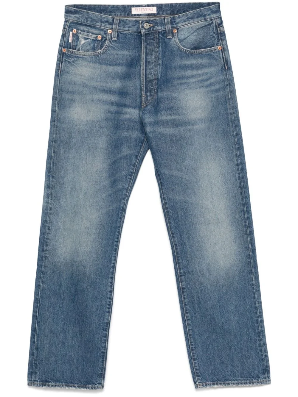 logo-plaque straight-leg jeans - 1