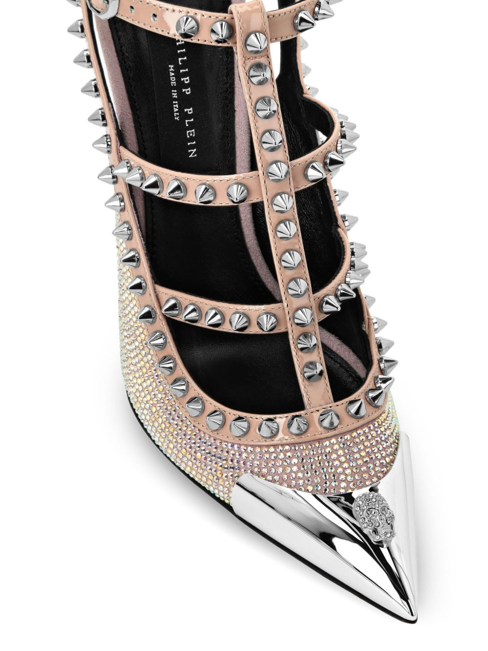 120mm skull-embellished leather sandals - 4