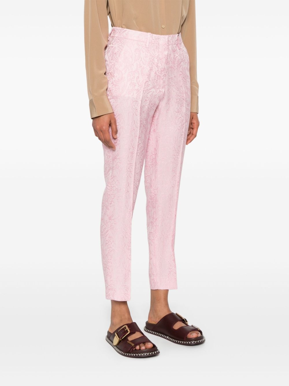 jacquard stovepipe trousers - 3