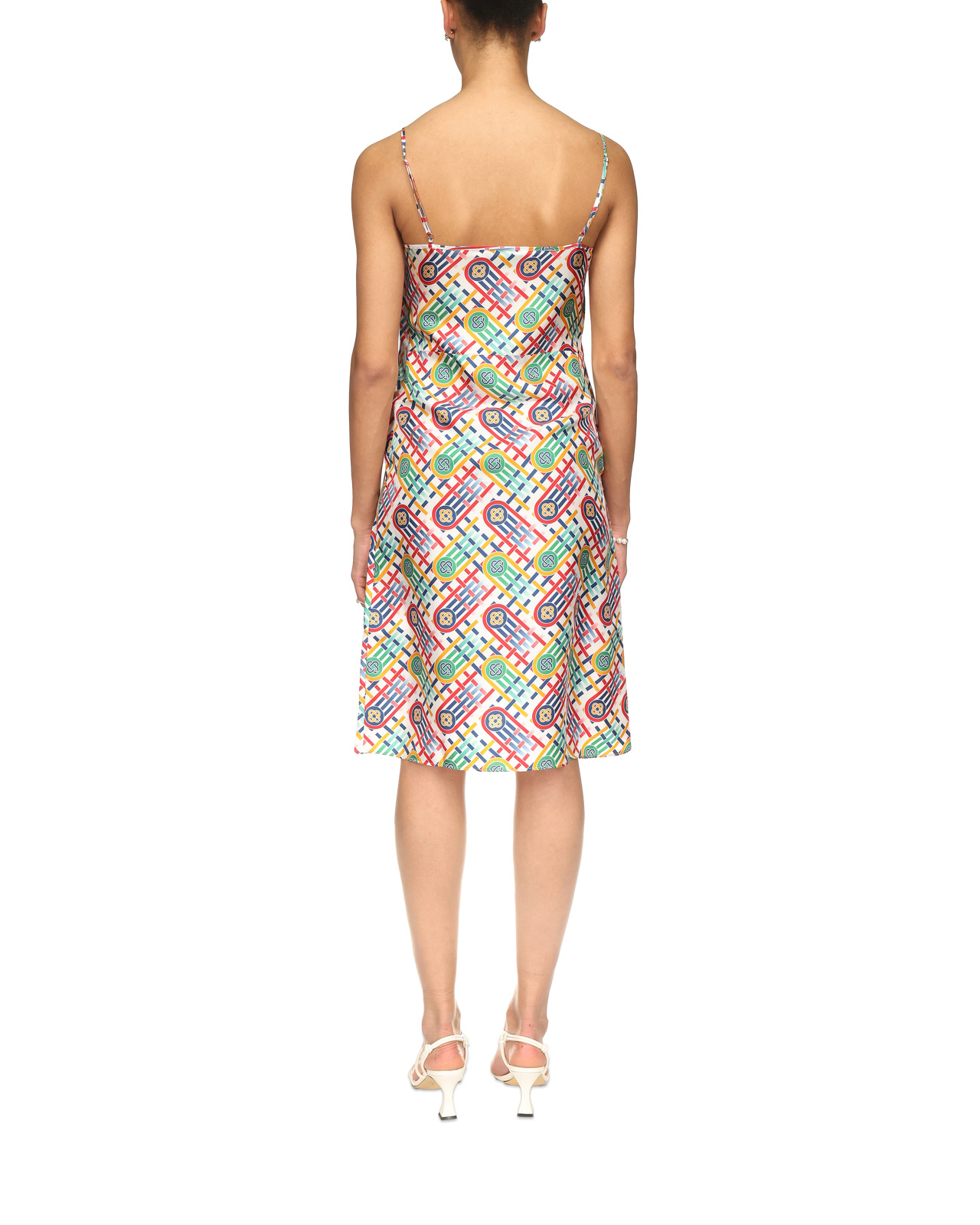 Tennis Monogram Silk Slip Dress | Casablanca Paris - 4