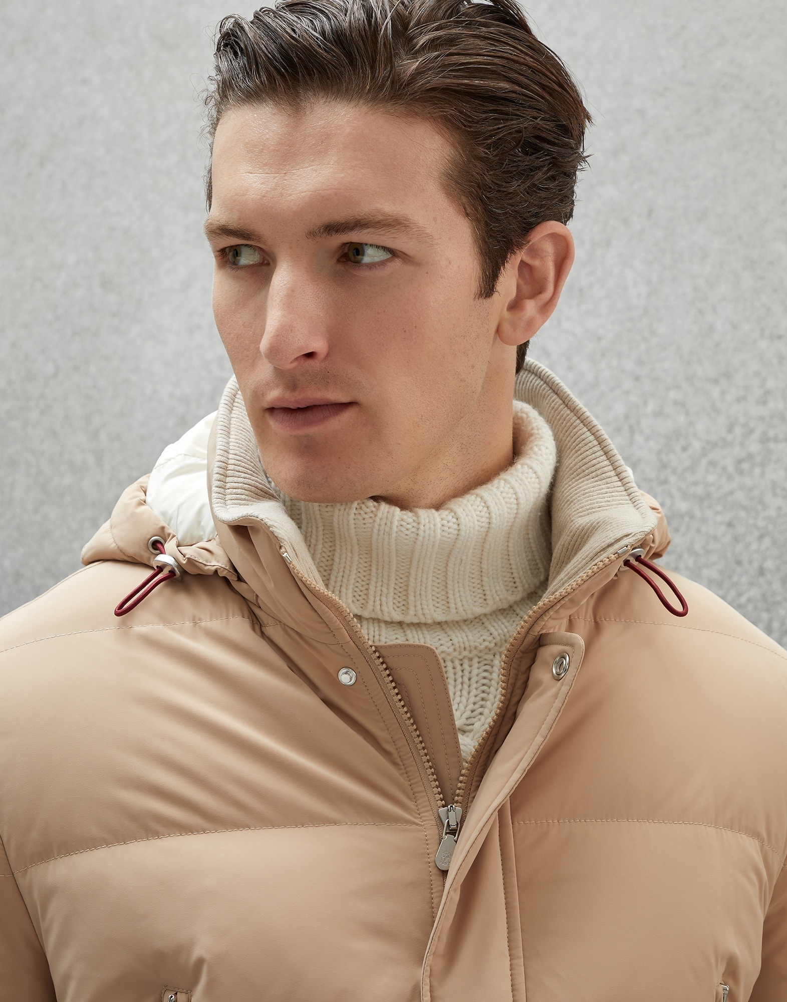 Bonded nylon down coat with detachable hood - 3