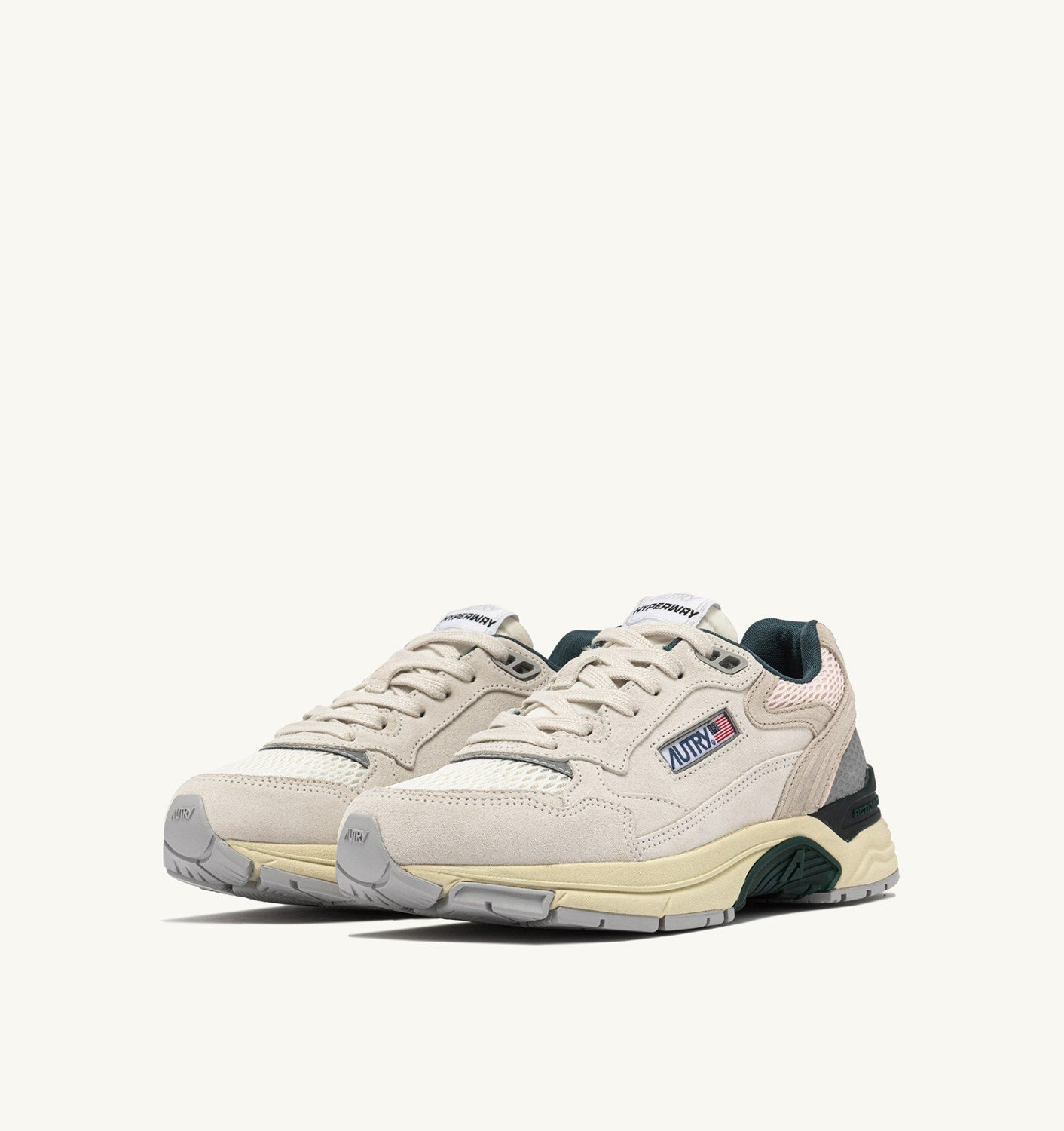 HYPERWAY SNEAKERS IN WHITE AND PINK MESH AND SUEDE - 2