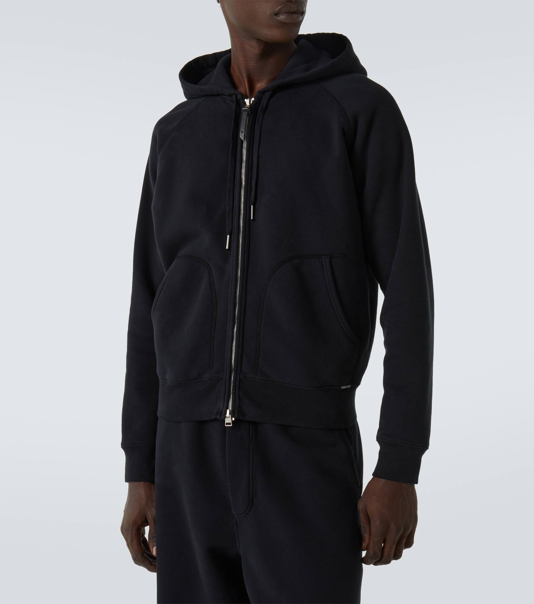 Cotton jersey zip-up hoodie - 3