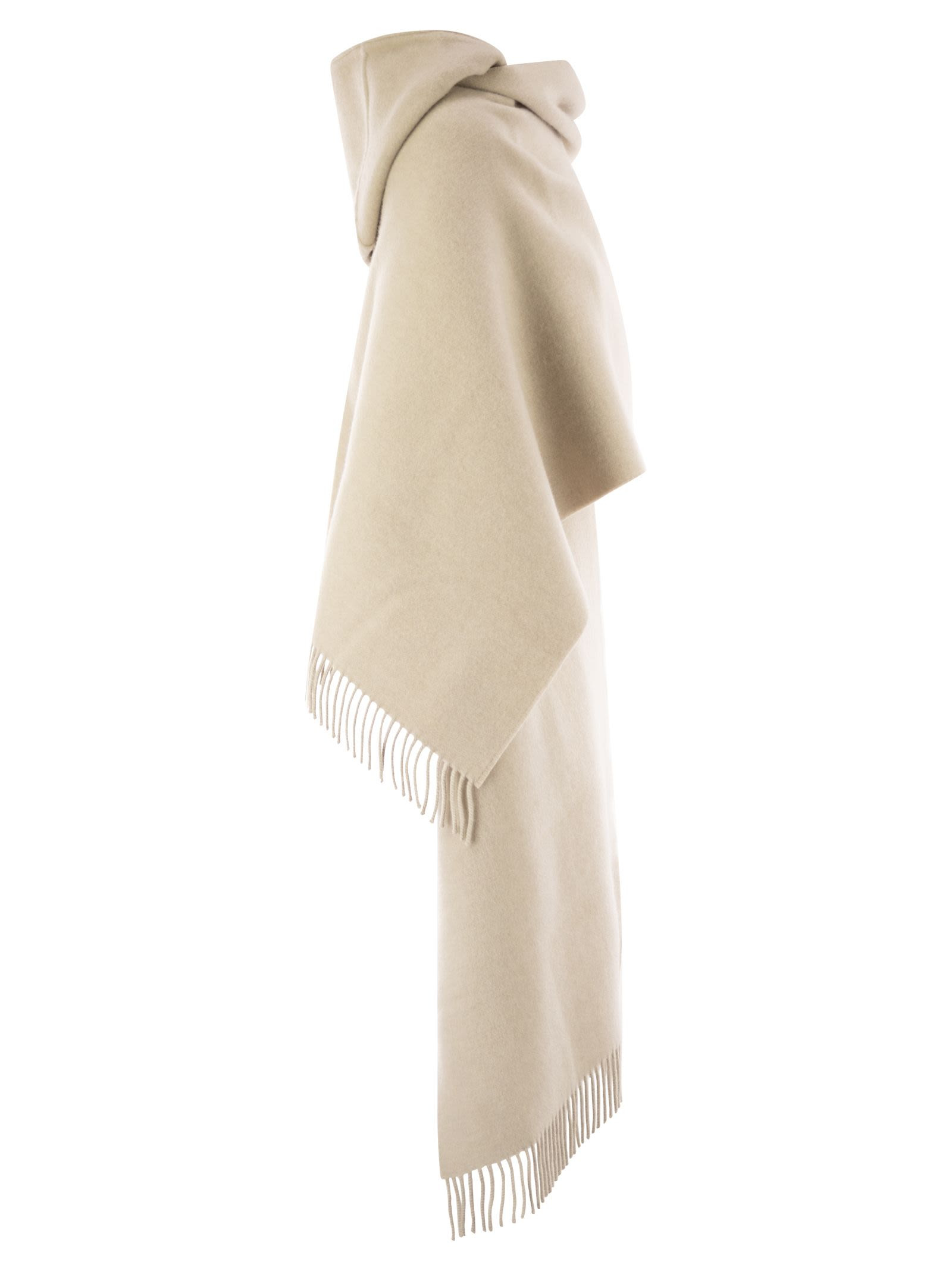 Brunello Cucinelli Women Wool And Cashmere Knit Scarf With Hood - 3