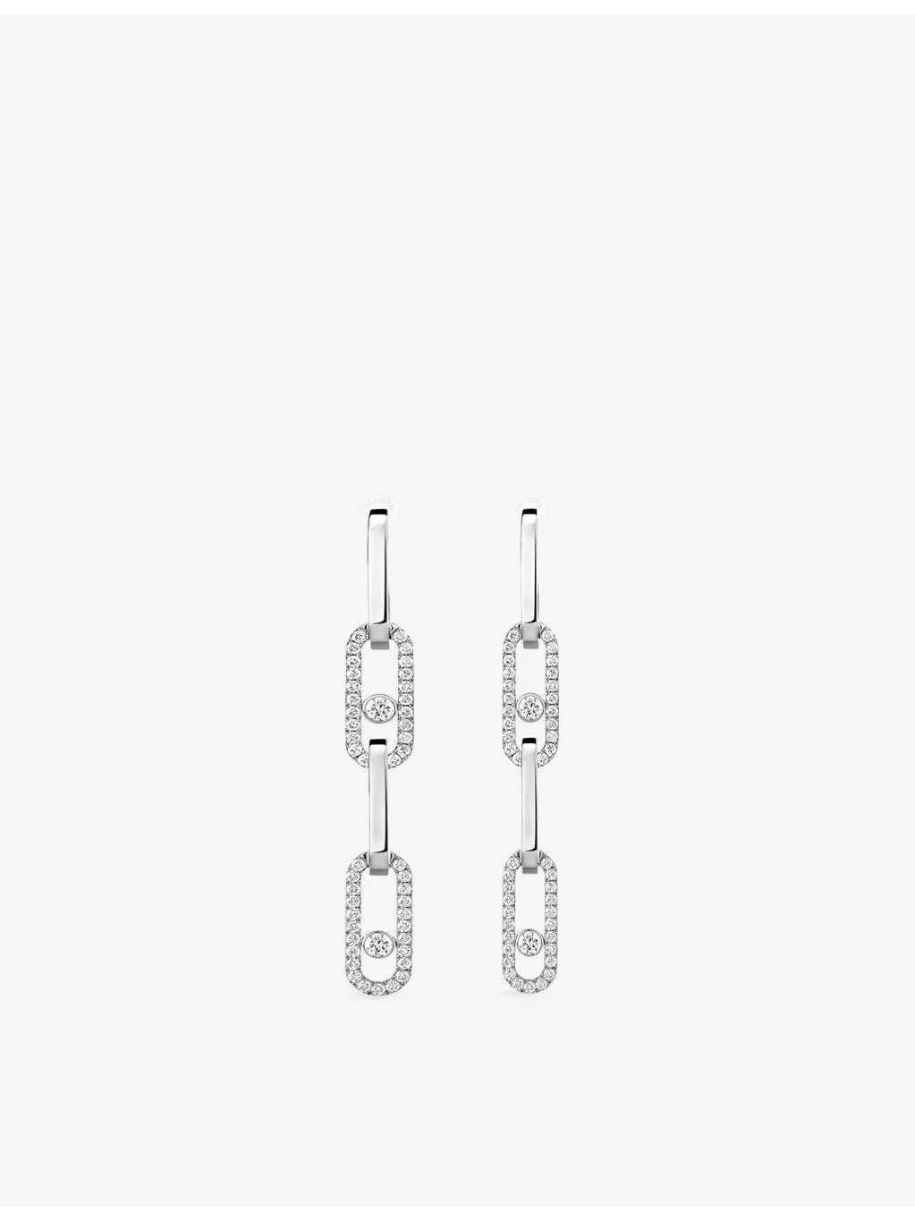 Move Link Convertible 18ct Gold And 1.70ct Diamond Drop Earrings - 1