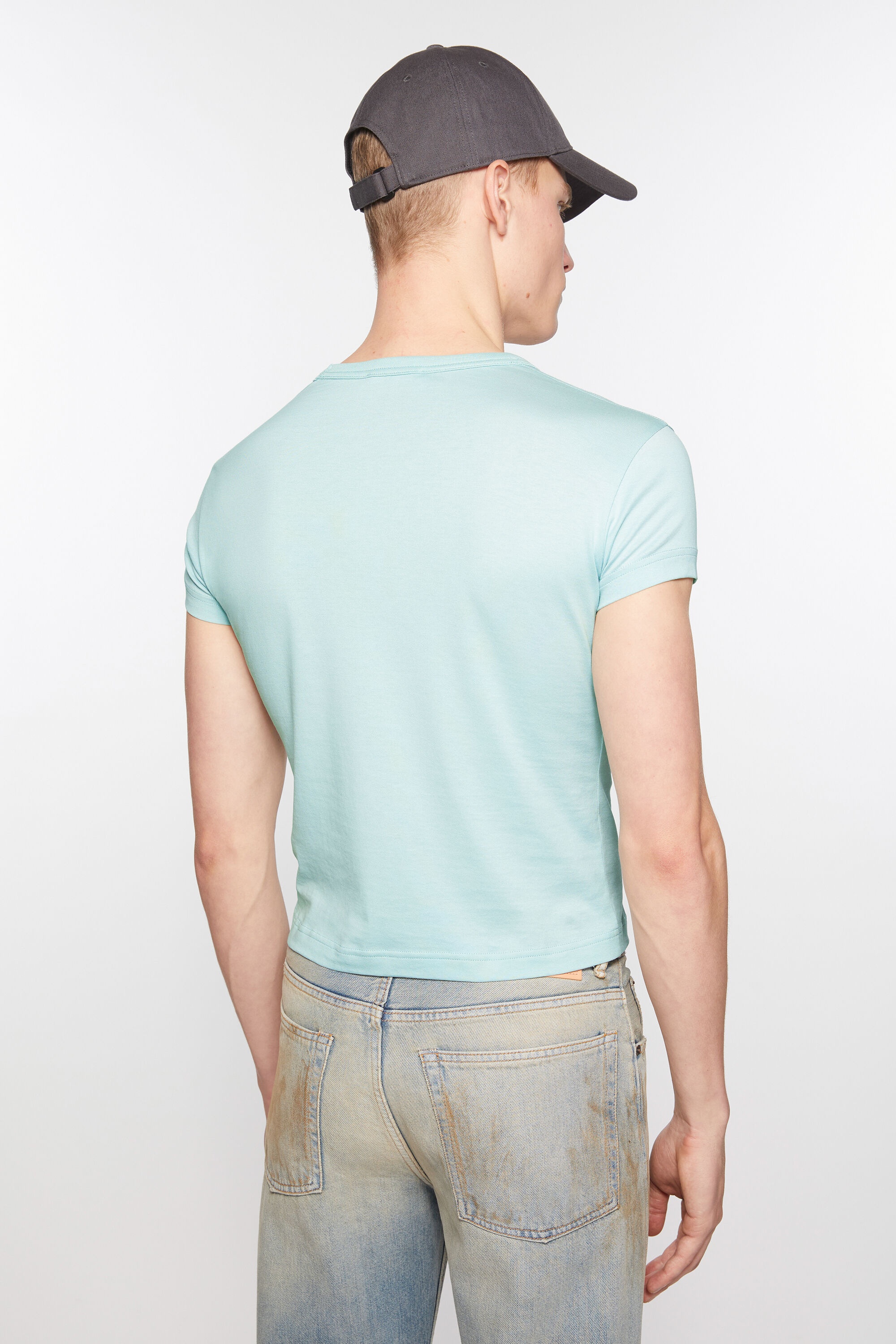 Crew neck t-shirt - Fitted fit - Dusty blue - 3