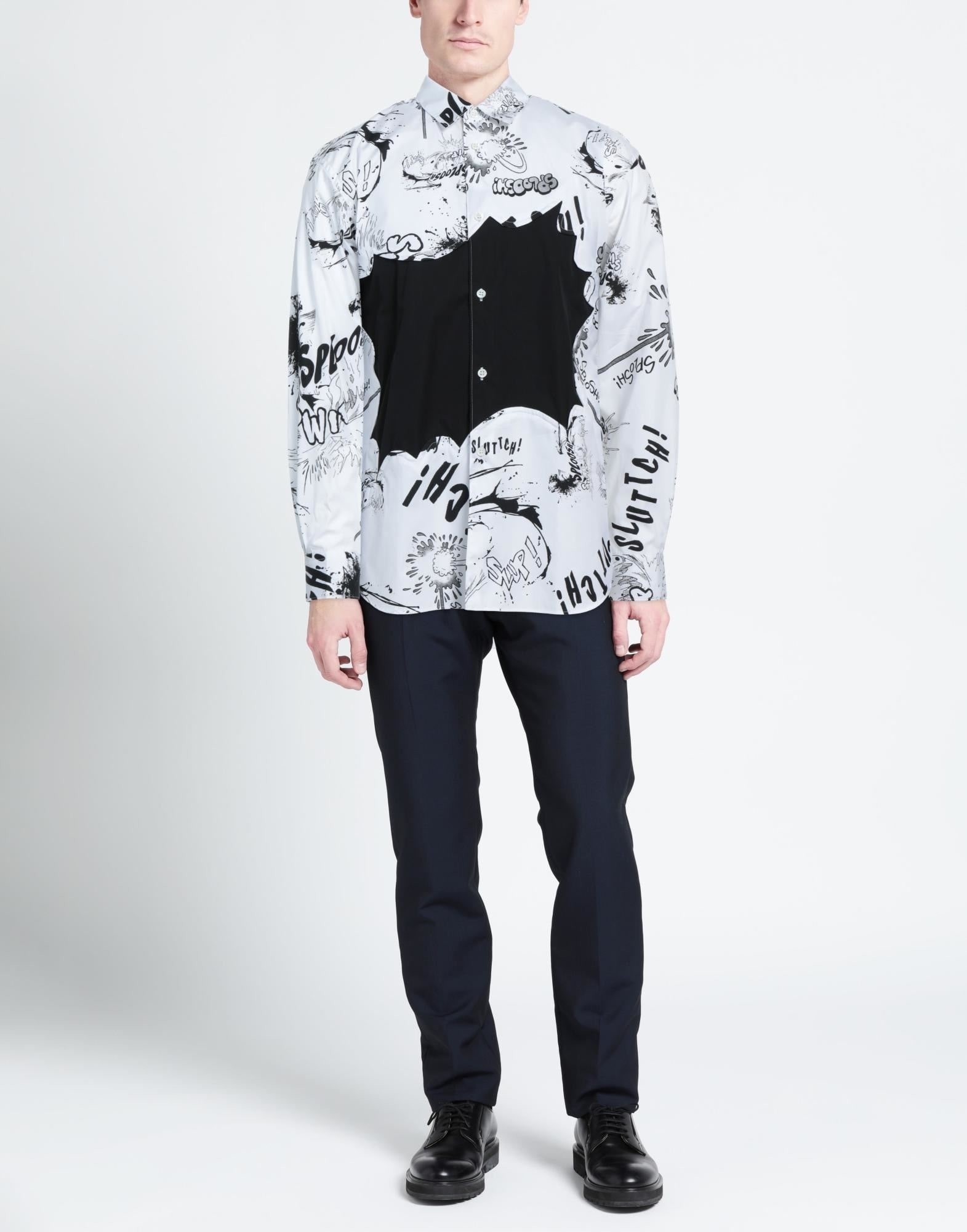 White Men's Patterned Shirt - 2